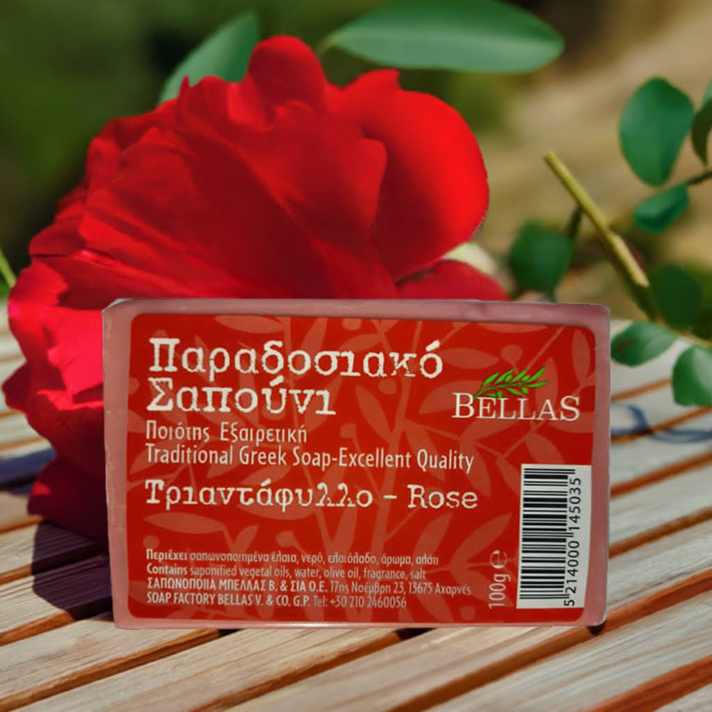 Rozen olijfoliezeep uit Kreta